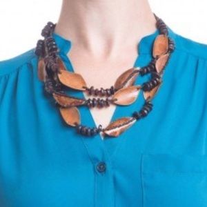 Chunky Wooden Beaded Statement Necklace